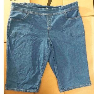 COPY - Capri Bermuda Pull On Shorts 2X 20W - 22W Terra & Sky